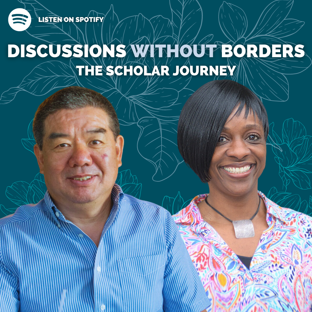 Poster for the Discussions Without Borders podcast.