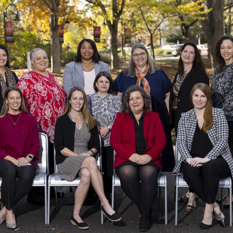 The sixth cohort of the Women’s Staff Leadership Institute includes, in front, from left, Katie Burr, Christy Anderson, Krista Richmond, Leslie Rogers and Kelley Saussy. In back, from left, are Leigh Knapp, Tracy Anderson, Chandra Echols, Missy Jackson, Emily Newdow and Sarah Baines. (Photo by Andrew Davis Tucker/UGA)